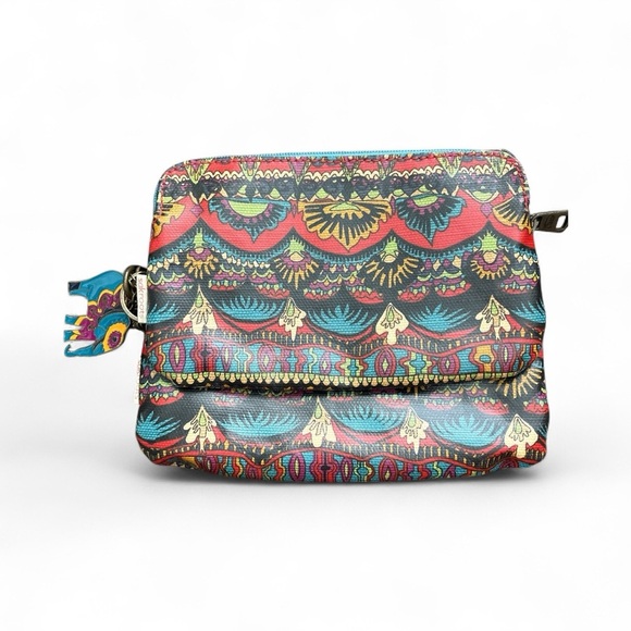 Sakroots Handbags - Sakroots Double Pouch Makeup Bag With Key Holder Elephant Charm, Great Condition